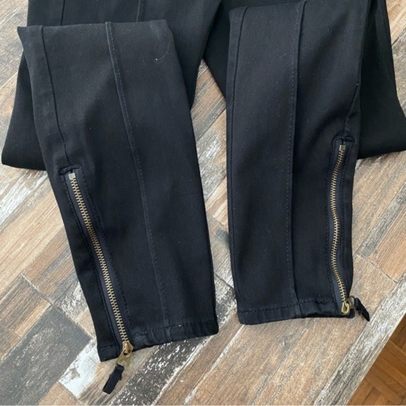 Anthro Pilcro Ankle Zipper High Rise Black Denim Leggings - Picture 6 of 10